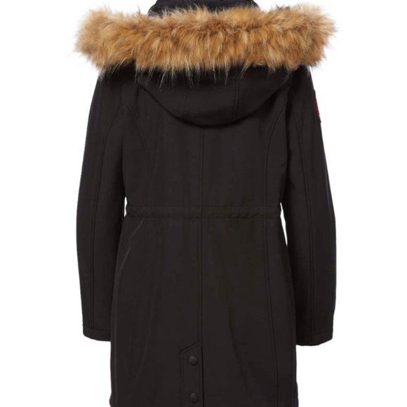 CANADA WEATHER GEAR | Black & Natural Cinched-Waist Hooded Jacket (Size: 1X) - Picture 2 of 13